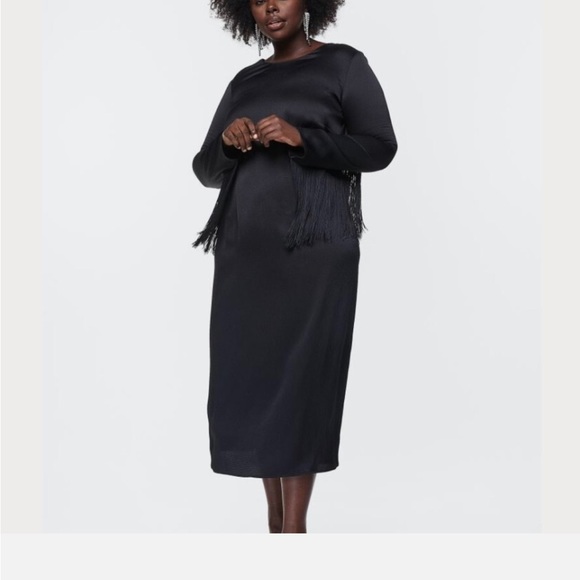 ✂️ H&M Black Long Sleeve Fringe Dress - Picture 8 of 11